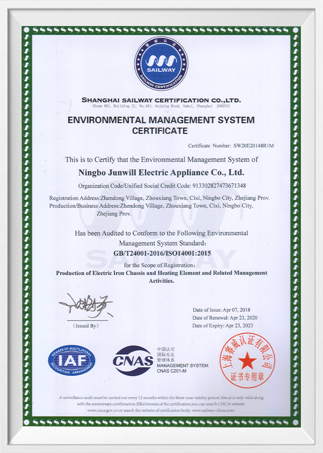 Certificato ISO14001